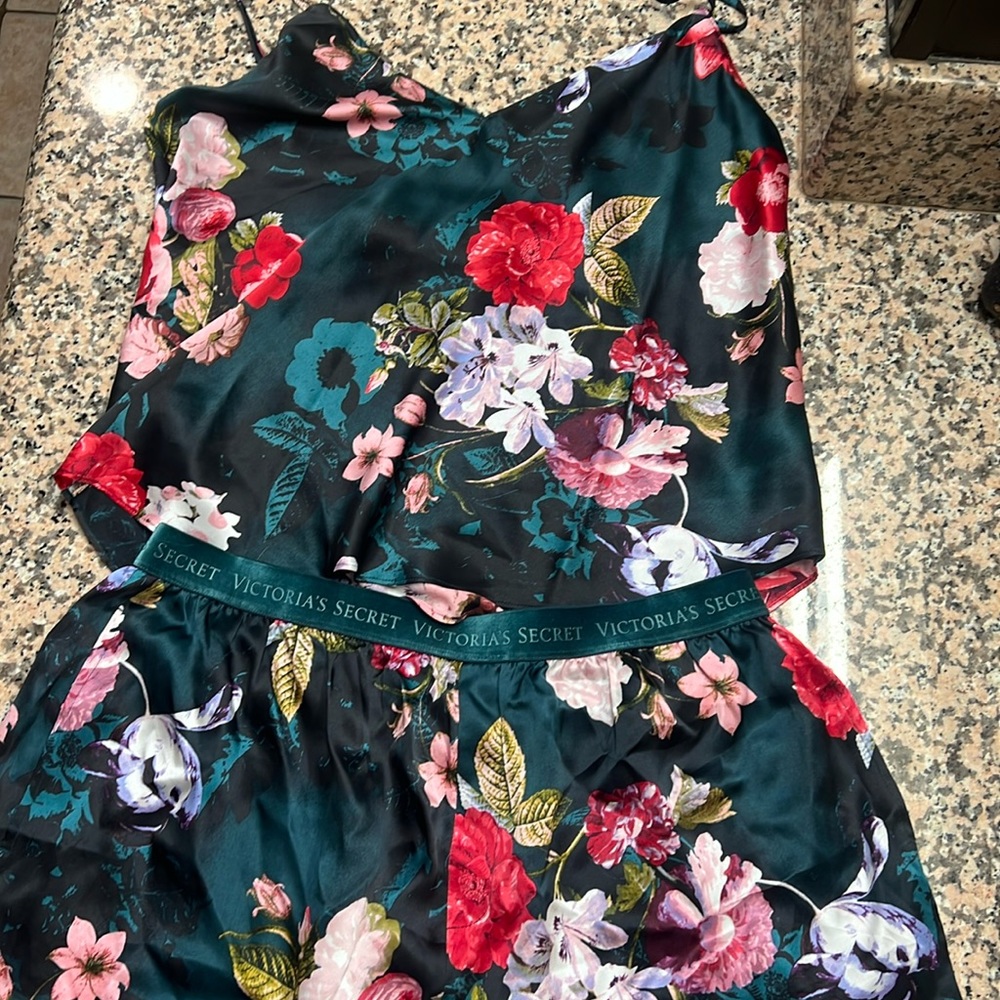 Victoria’s Secret shorts and cami pajamas size large.